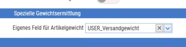 individuelles Versandgewicht im Artikelstamm festlegen für die Versendung mit sendcloud