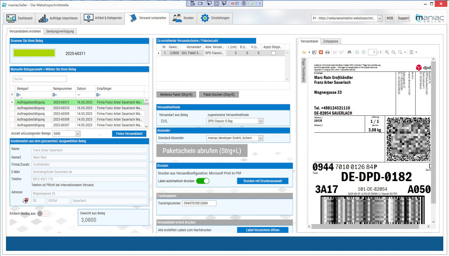 Versandanbindung-Sage100 DHL, DPD UPS Hermes GLS Versandanbindung-Sage100 DHL, DPD UPS Hermes GLS